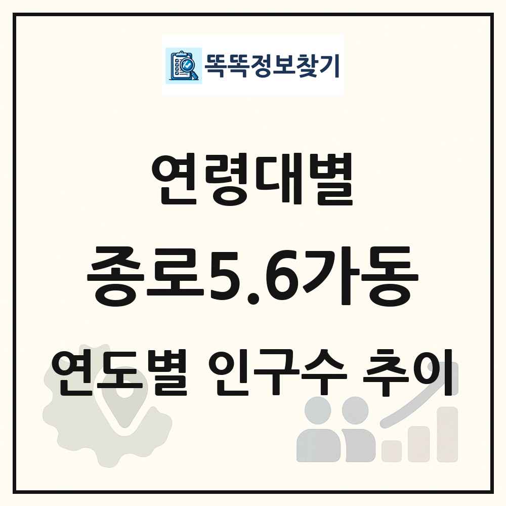 종로5.6가동 생애주기별 인구수 링크 그림